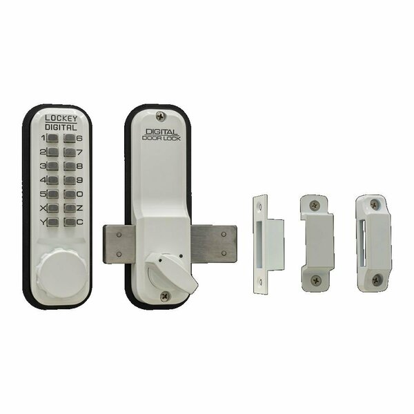 Lockey Usa Mechanical Keyless Surface Mount Deadbolt, 2200, White 2200WH